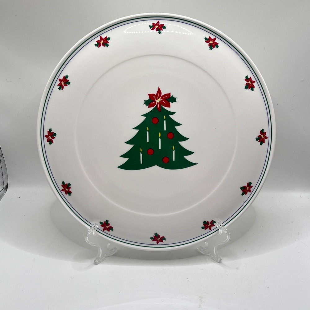 Christopher Stuart Yuletidings Y1550 Bone China Christmas Tree Chop Plate 13"